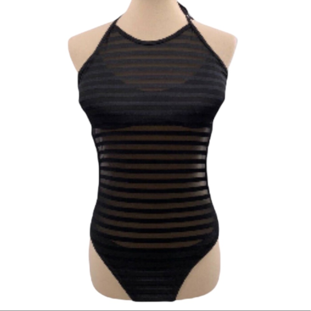 Selfiego mesh cutout one piece swimsuit medium